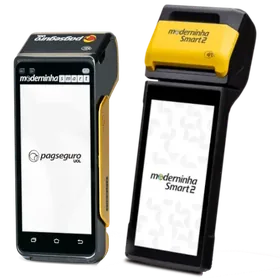 Maquininhas de cartão SmartPOS — pagamento por aproximação, chip e tarja